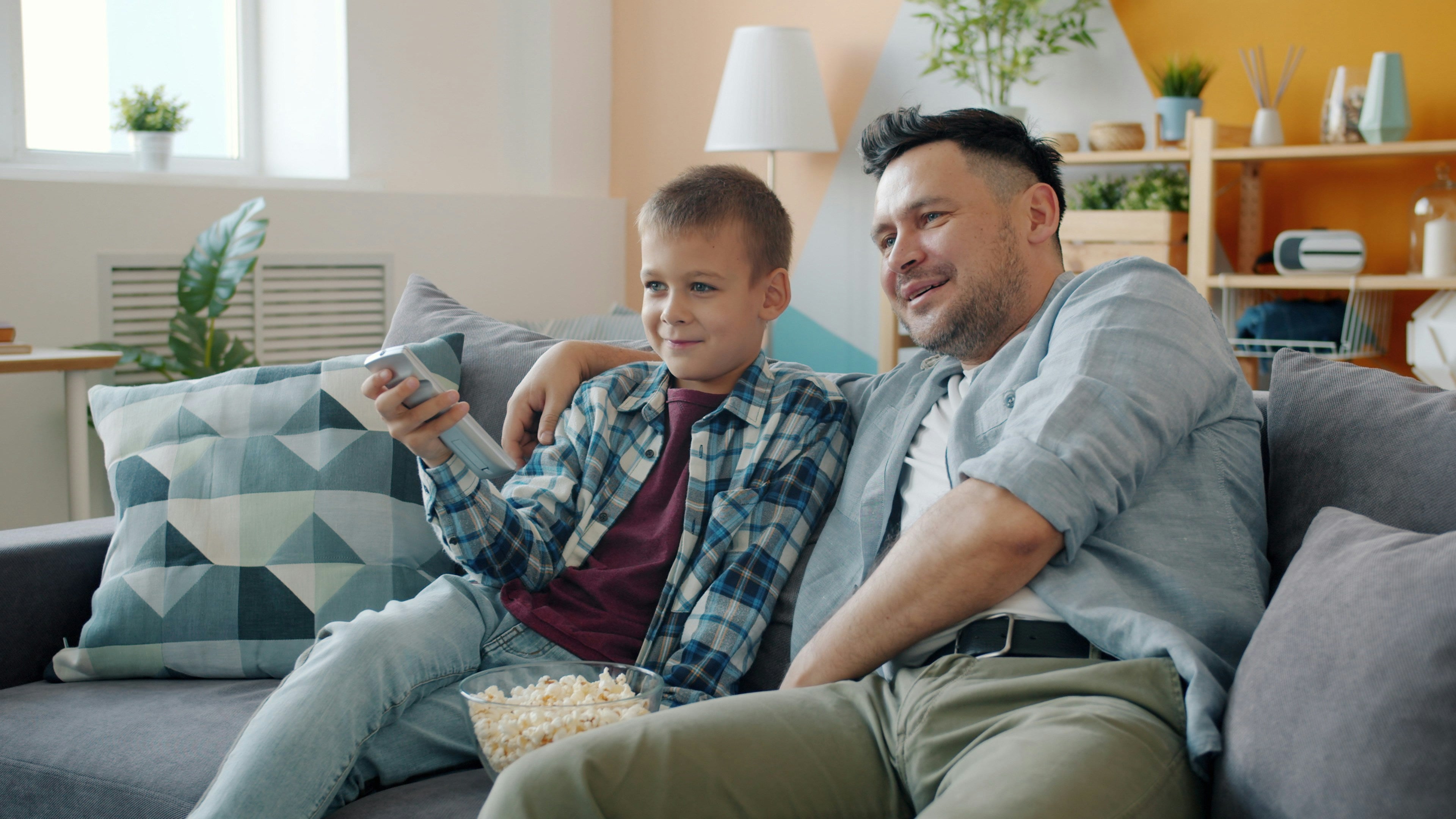 A family watching television together