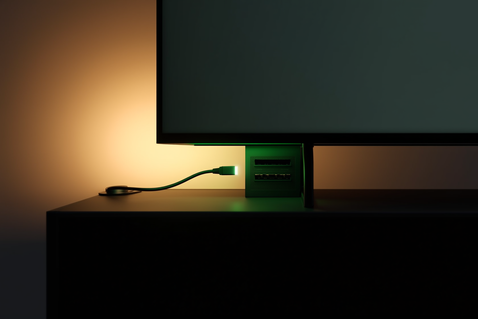 The MagaBox setup accessories laid out ready to connect